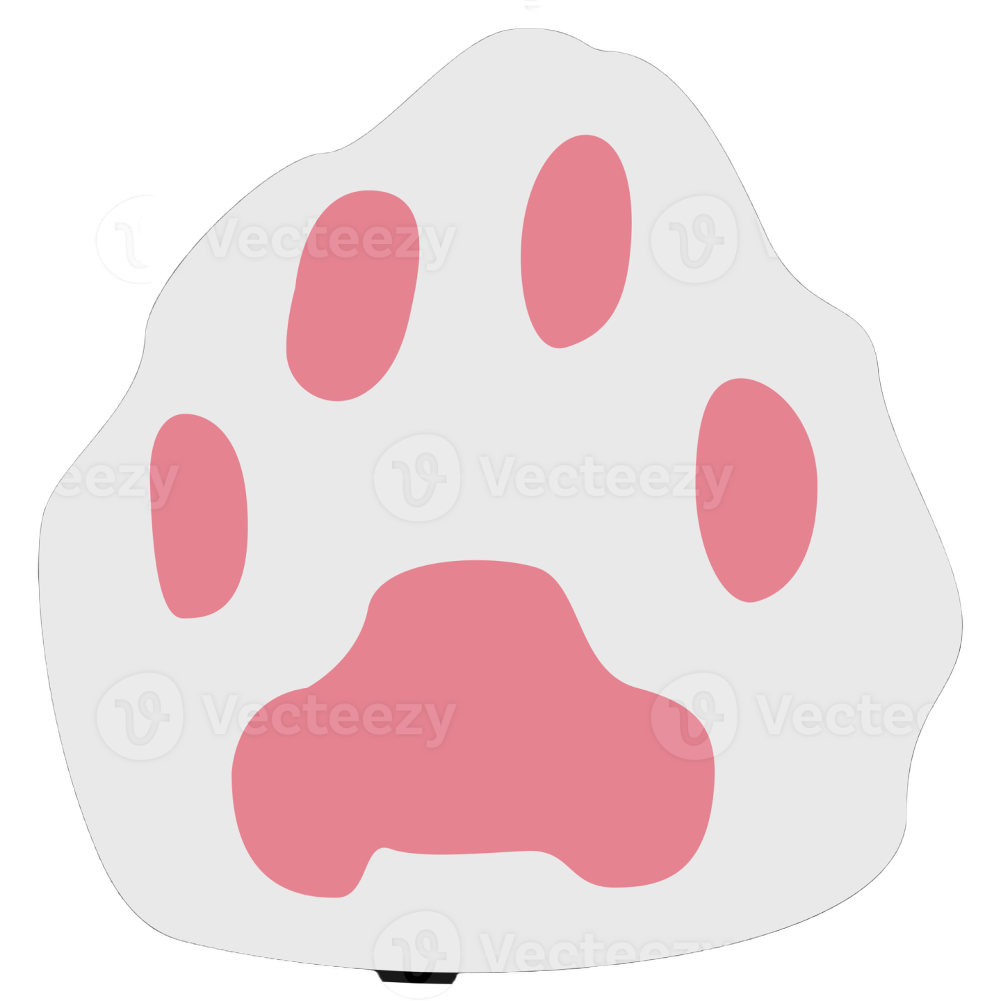 a pink paw print on a white background