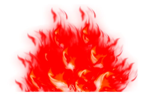 a burning fire on a white background