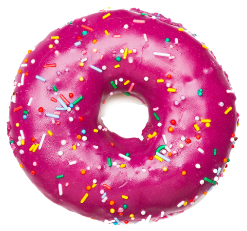 a pink dont with sprins and spkles