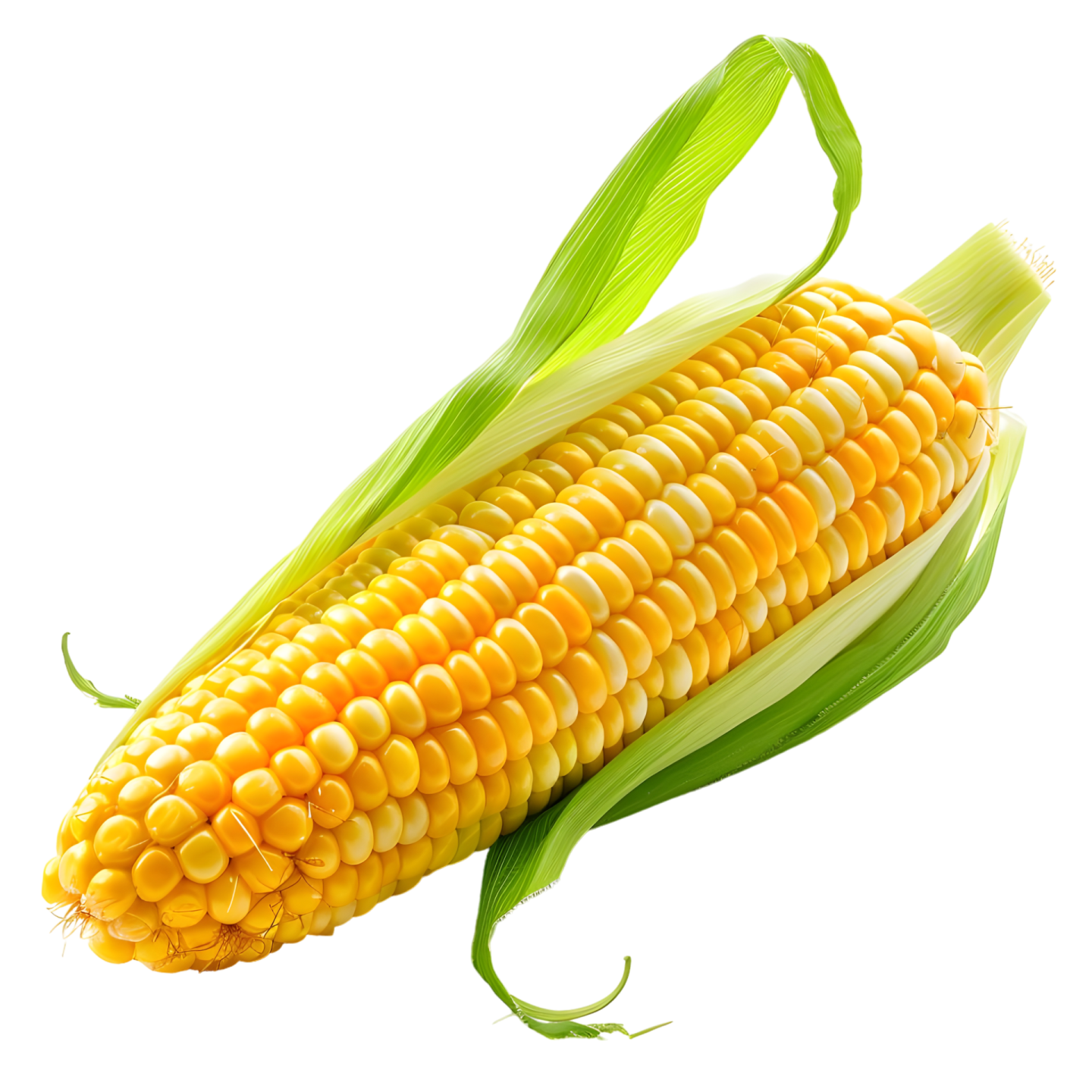 an ear of corn on a white background