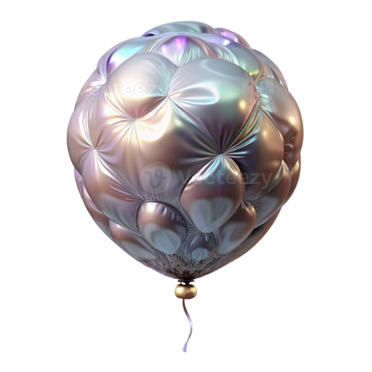 a silver balloon on a white background