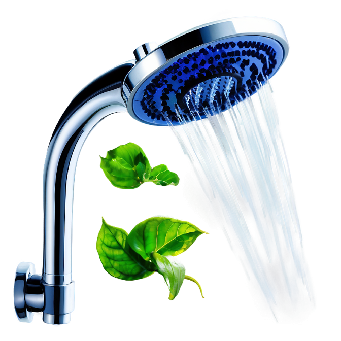 a shower head with water flowing from it
