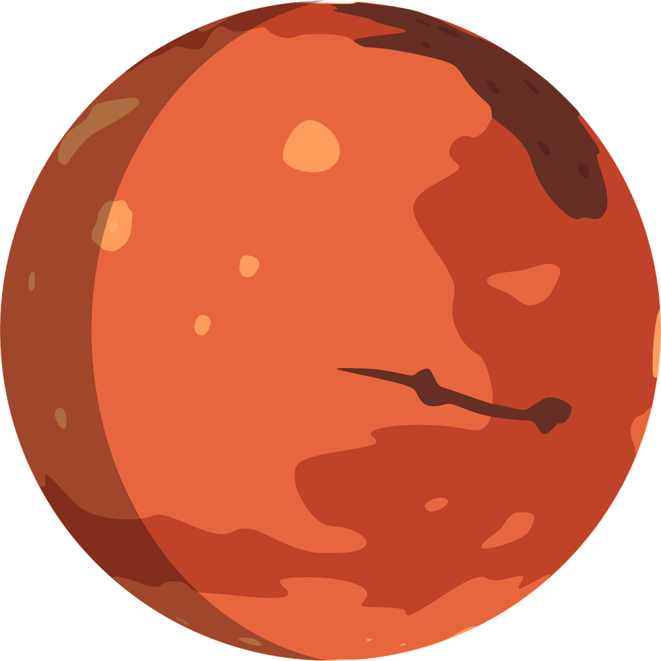 an orange planet with a white background