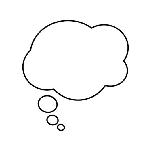 a black and white speech bubble