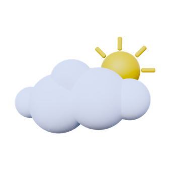 a cloud with a sun on top of it