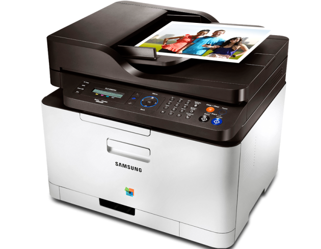 the samsung laser printer is shown in this image