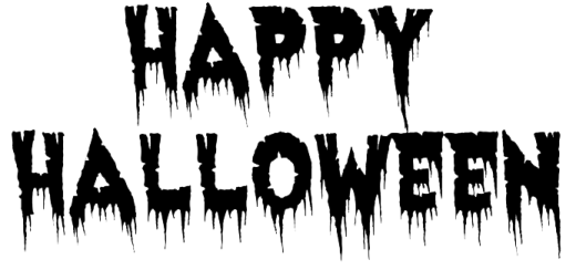 a black and white image with the words happy halloween