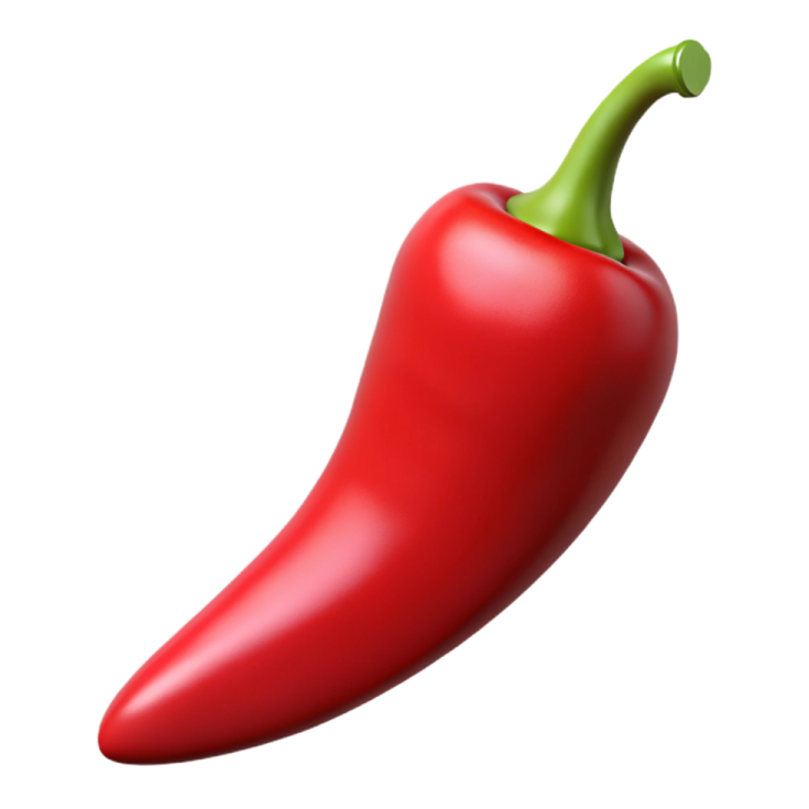 a red pepper on a white background