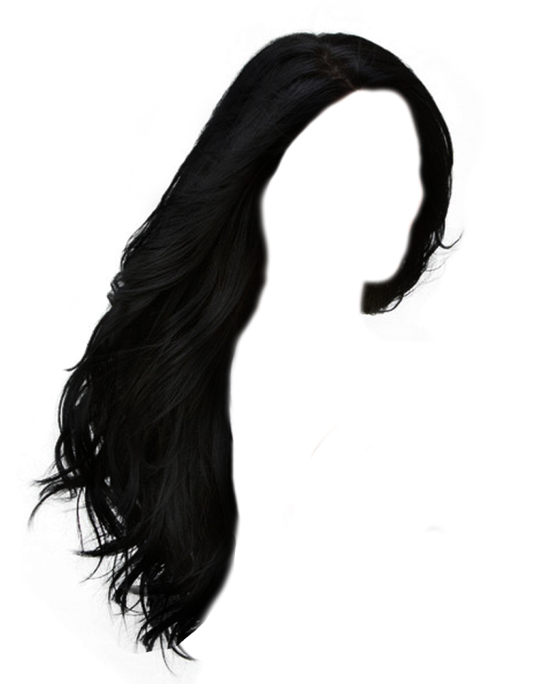 a black wig on a white background