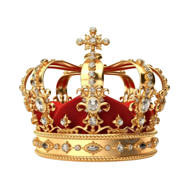 a gold crown with diamonds on it