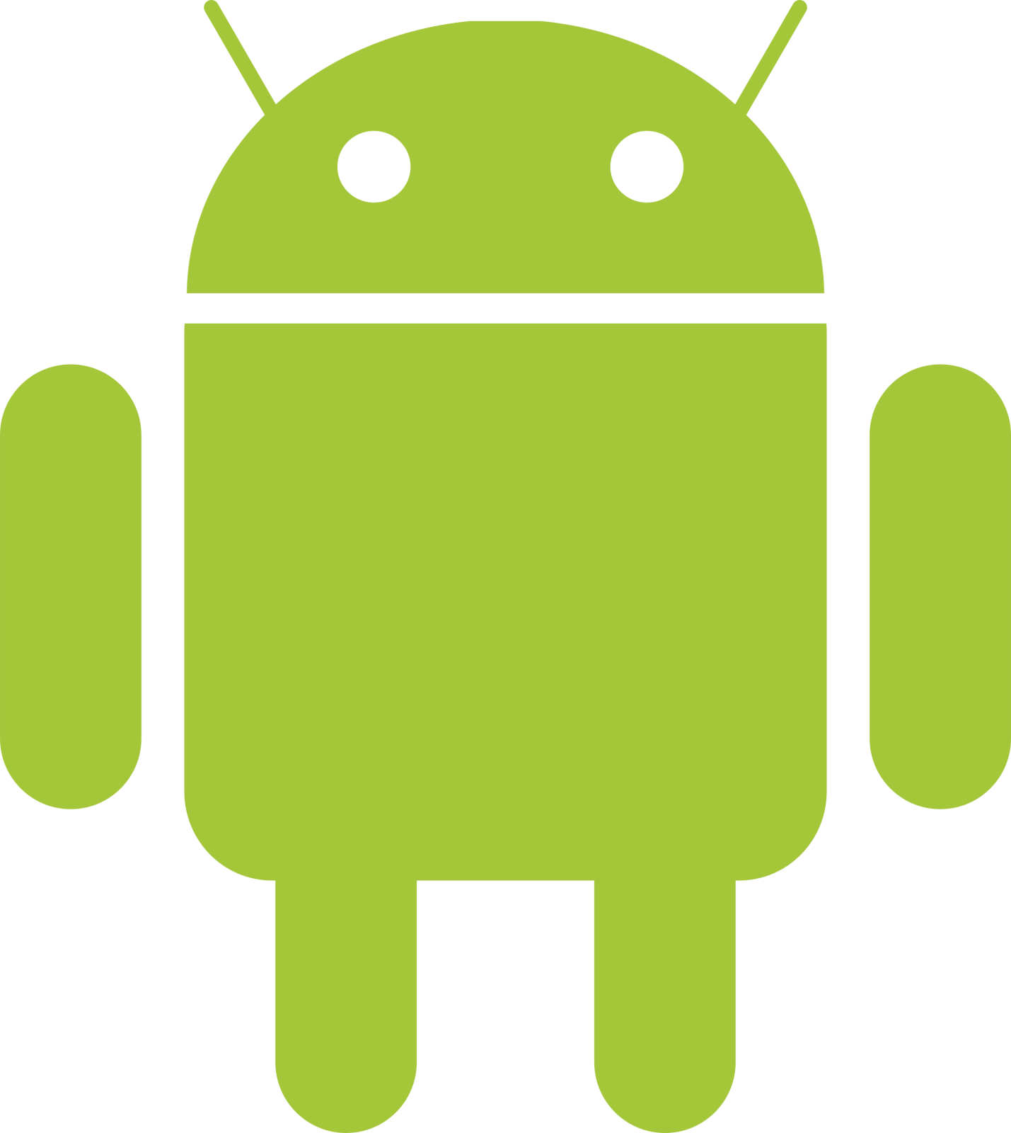 a green android logo on a white background