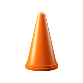 an orange cone on a white background