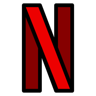 the letter n in red and black