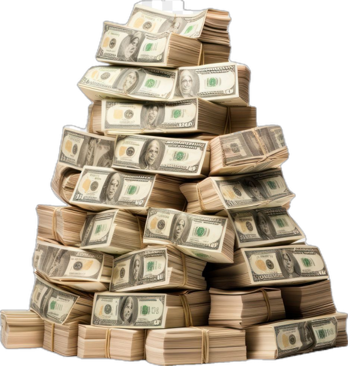 a christmas tree made out of money