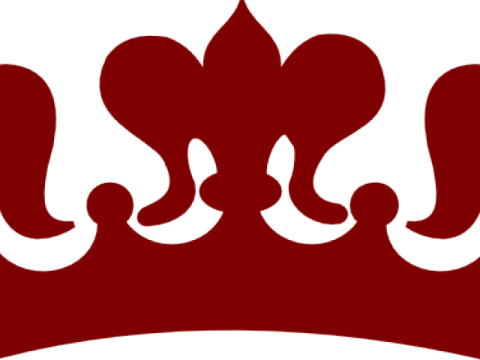 a red crown on a white background