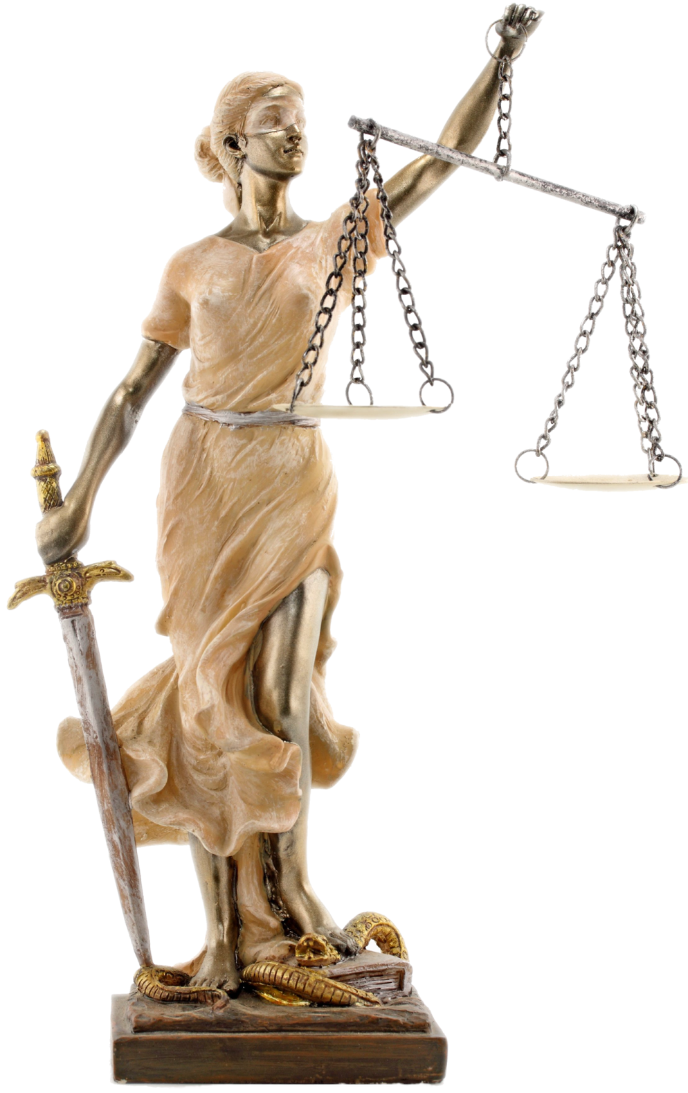 a statue of lady justice holding a sword