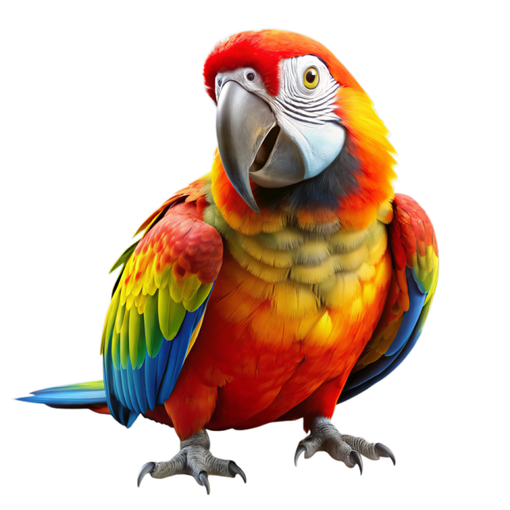 colorful parrot isolated on a white background