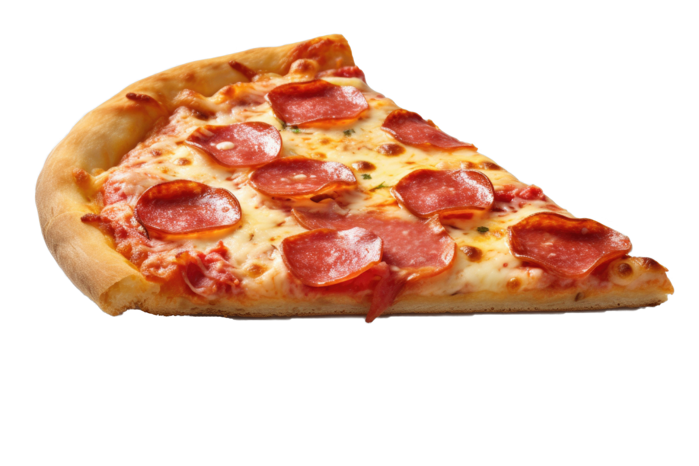 a slice of pizza on a white background