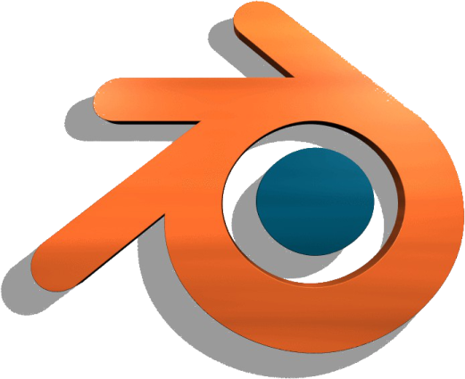 an orange and blue logo with the letter p