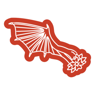 a dog bone with a flower in the middle