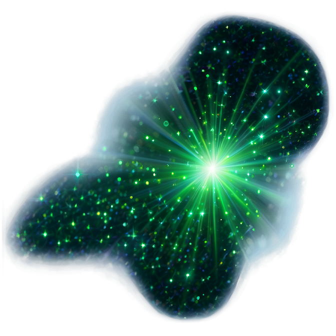 an image of a green and black star