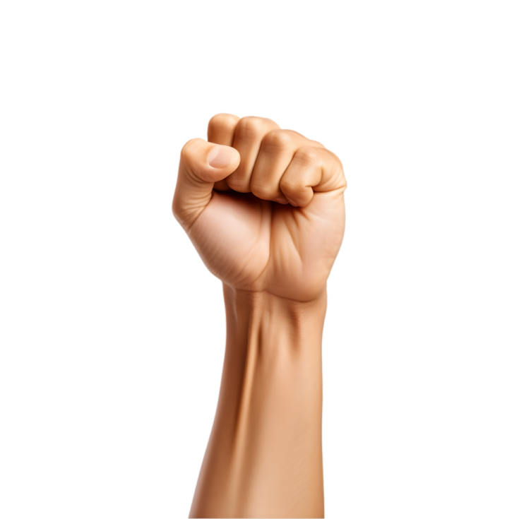 a hand with a fist in the middle