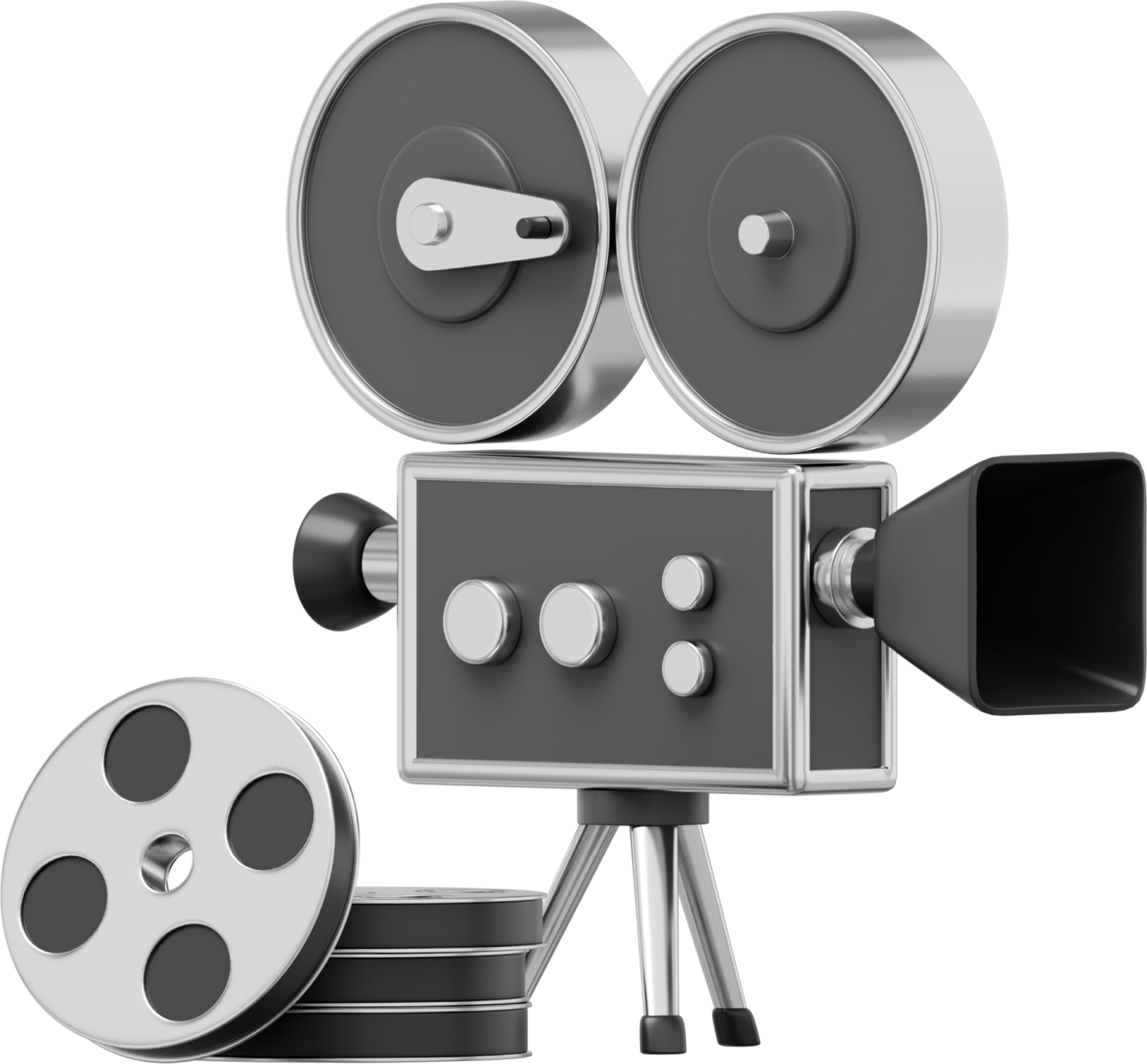 an old movie camera on a tripod photo