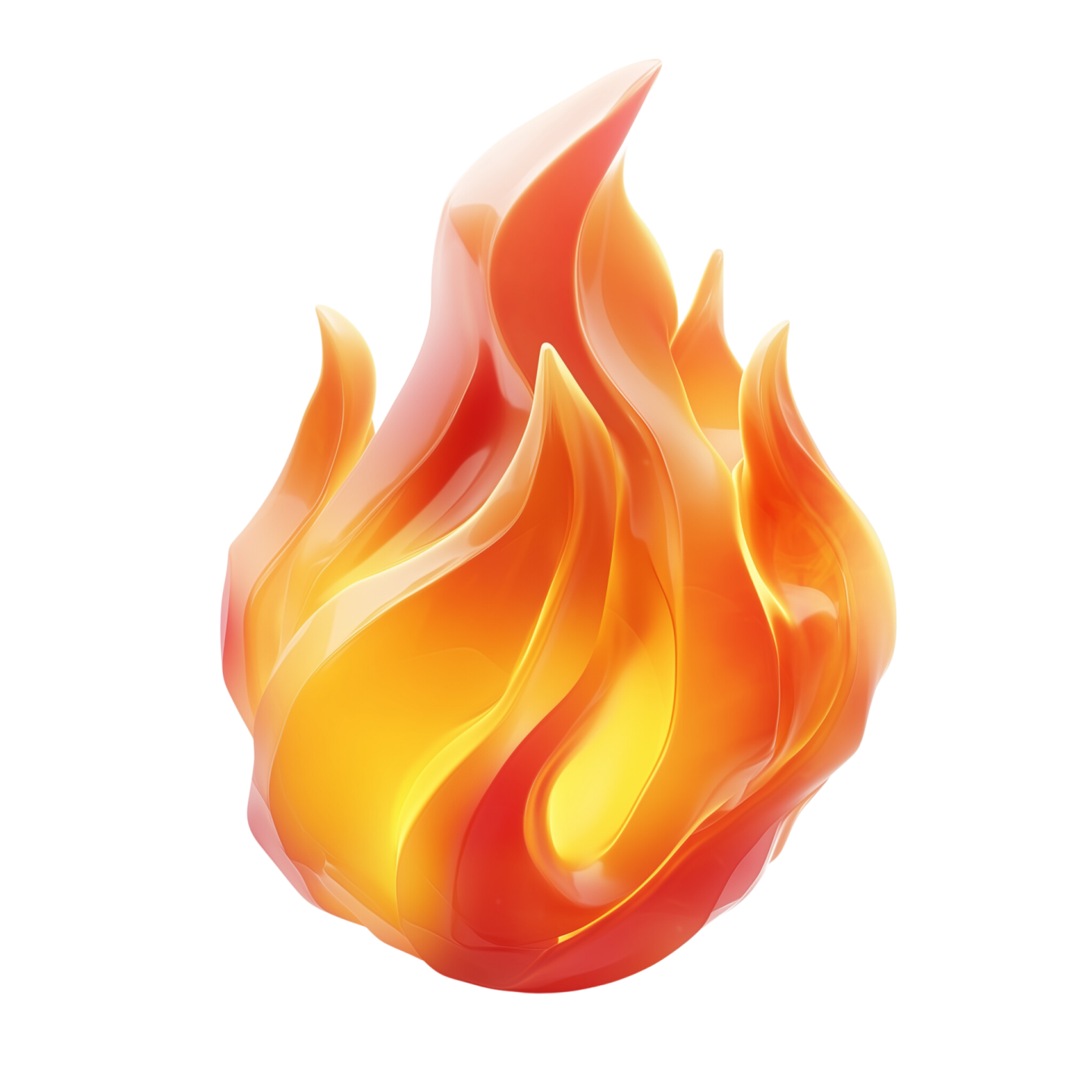 a fire flame on white background