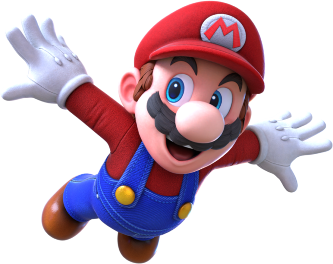 a cartoon character flying through the air