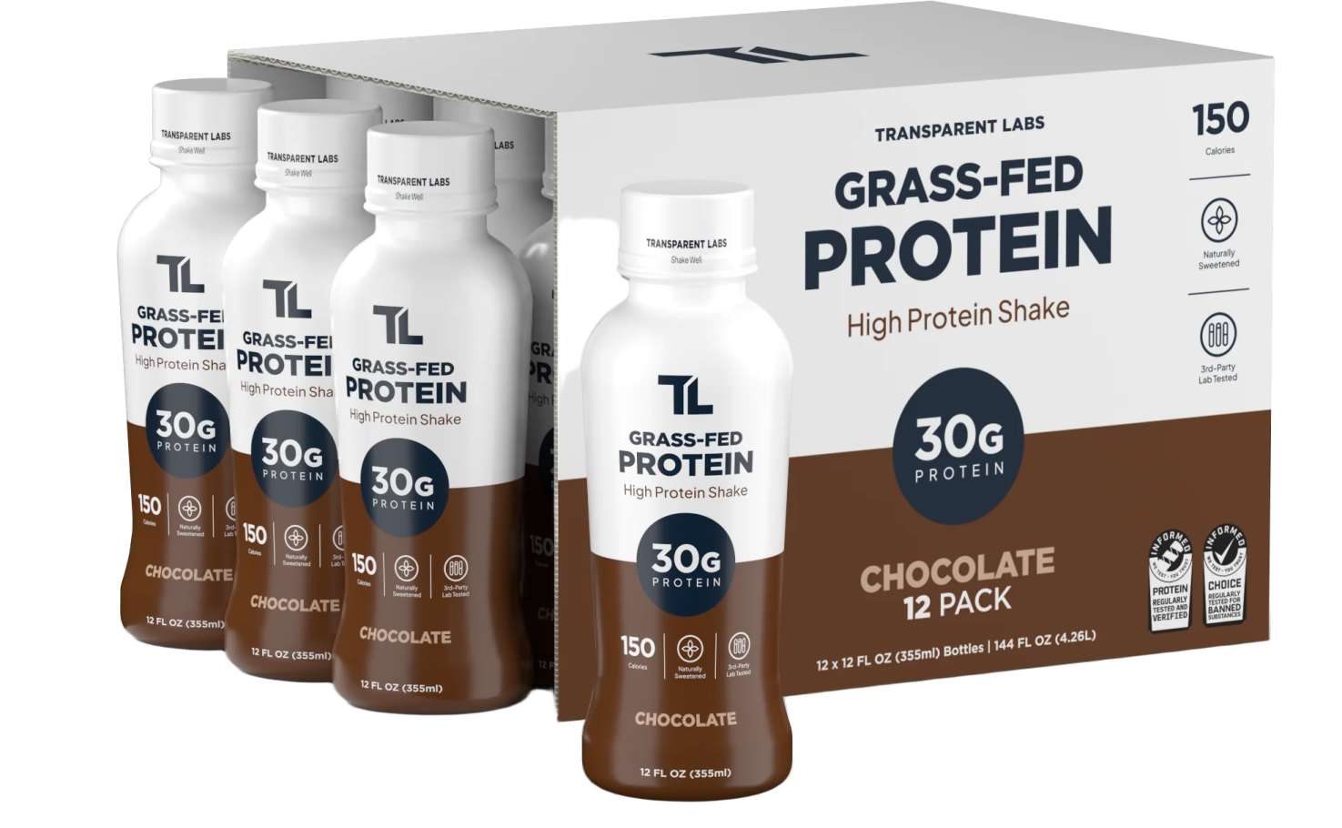 three bottles of protein protein with chocolate flavor