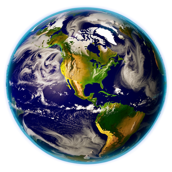the earth with a white background