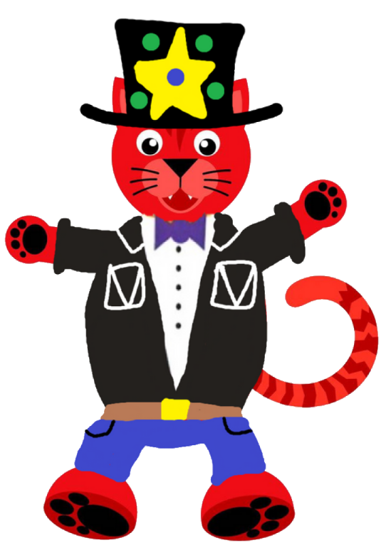 a red cat in a top hat and suit