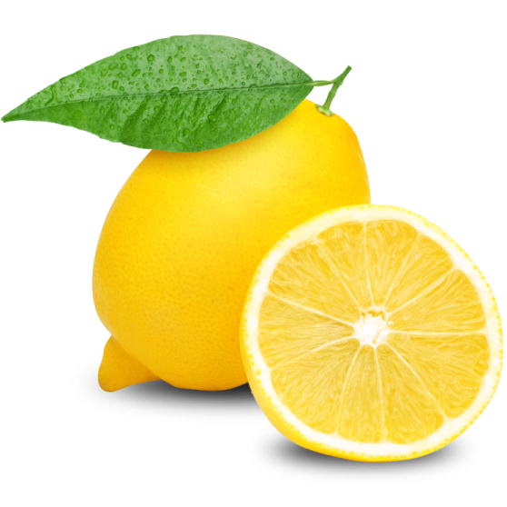 two lemons and one half cut in half