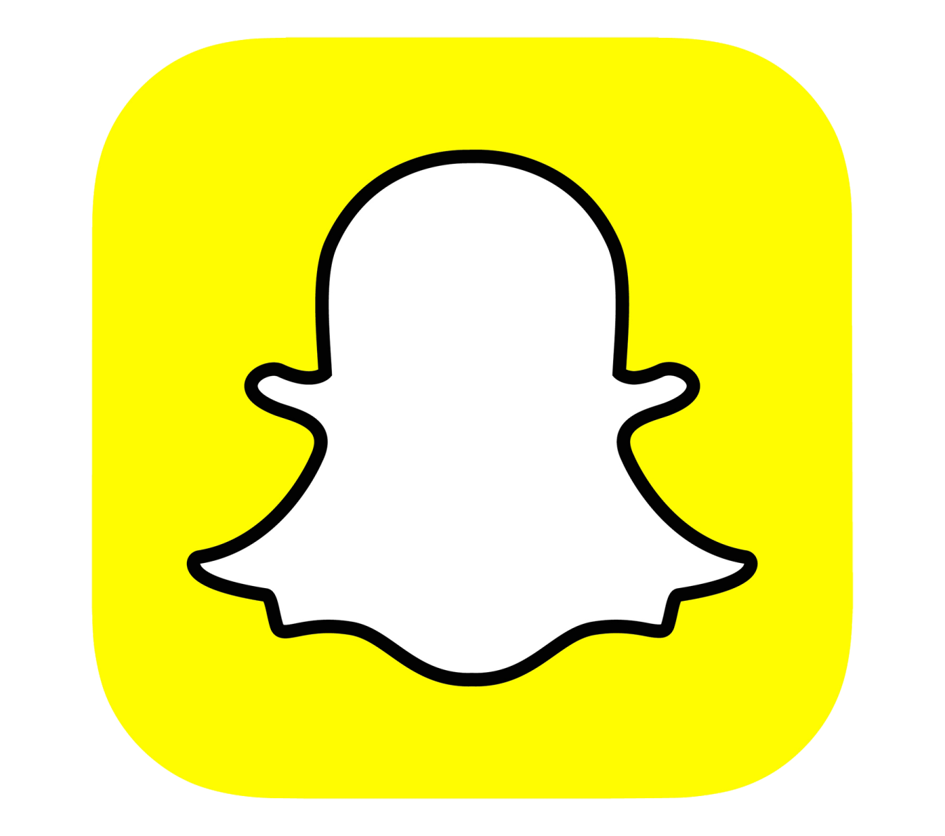 a yellow snap icon with a black outline