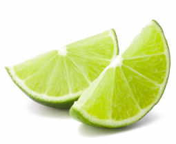 lime slices on a white background