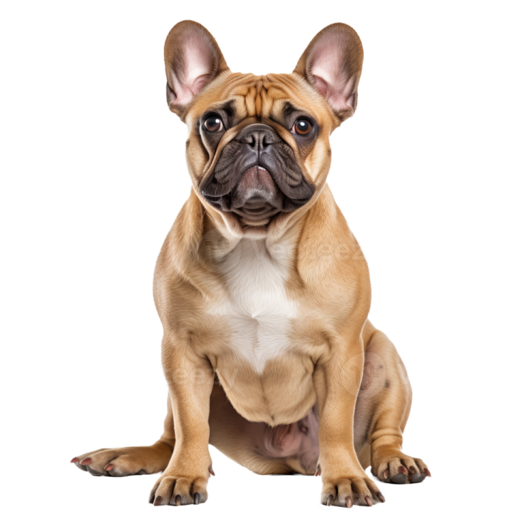 a small brown and white dog sitting down