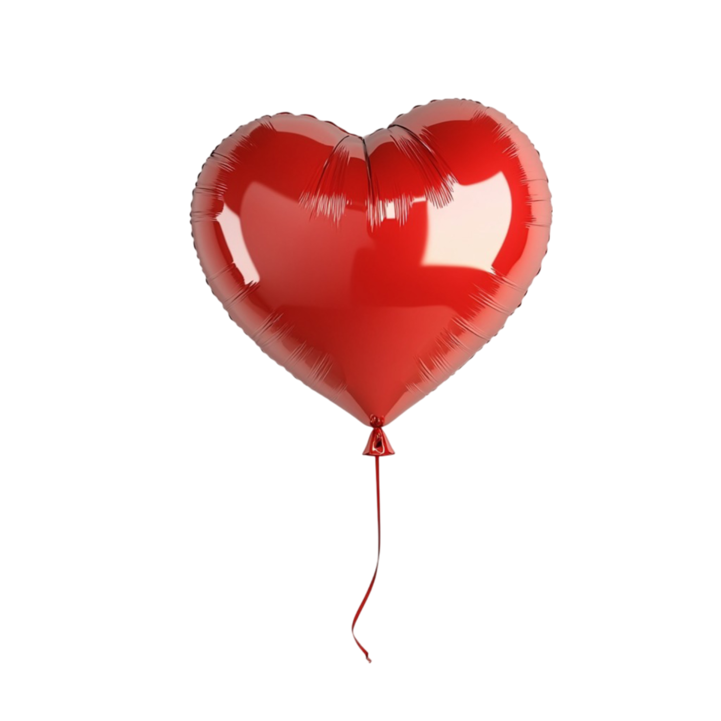 a red heart balloon on a white background