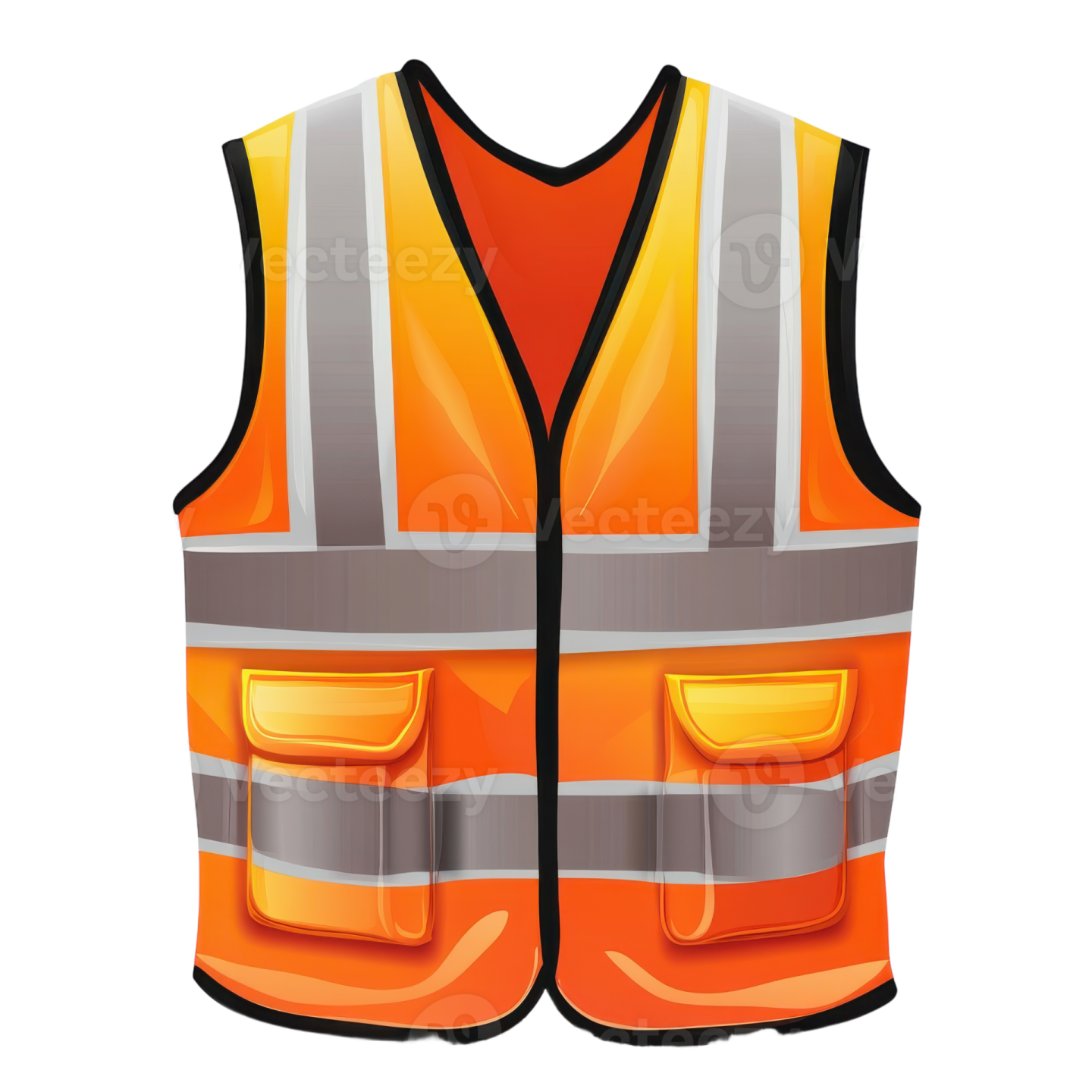 an orange safety vest on a white background