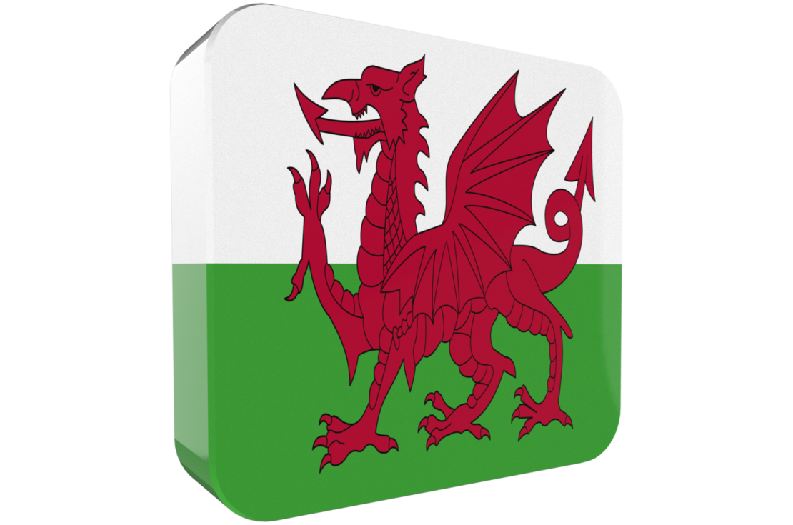 the flag of wales with a dragon on it