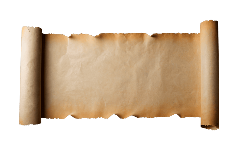 a piece of parchment paper on a white background