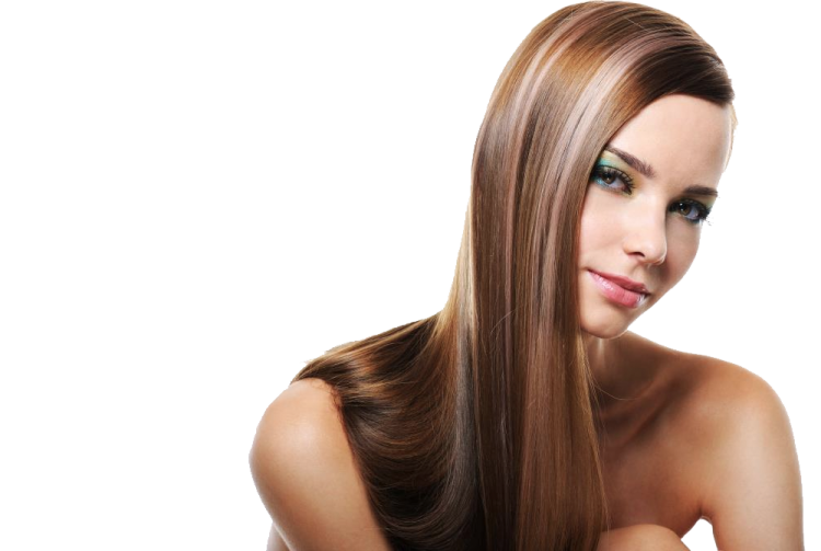 a woman with long brown hair