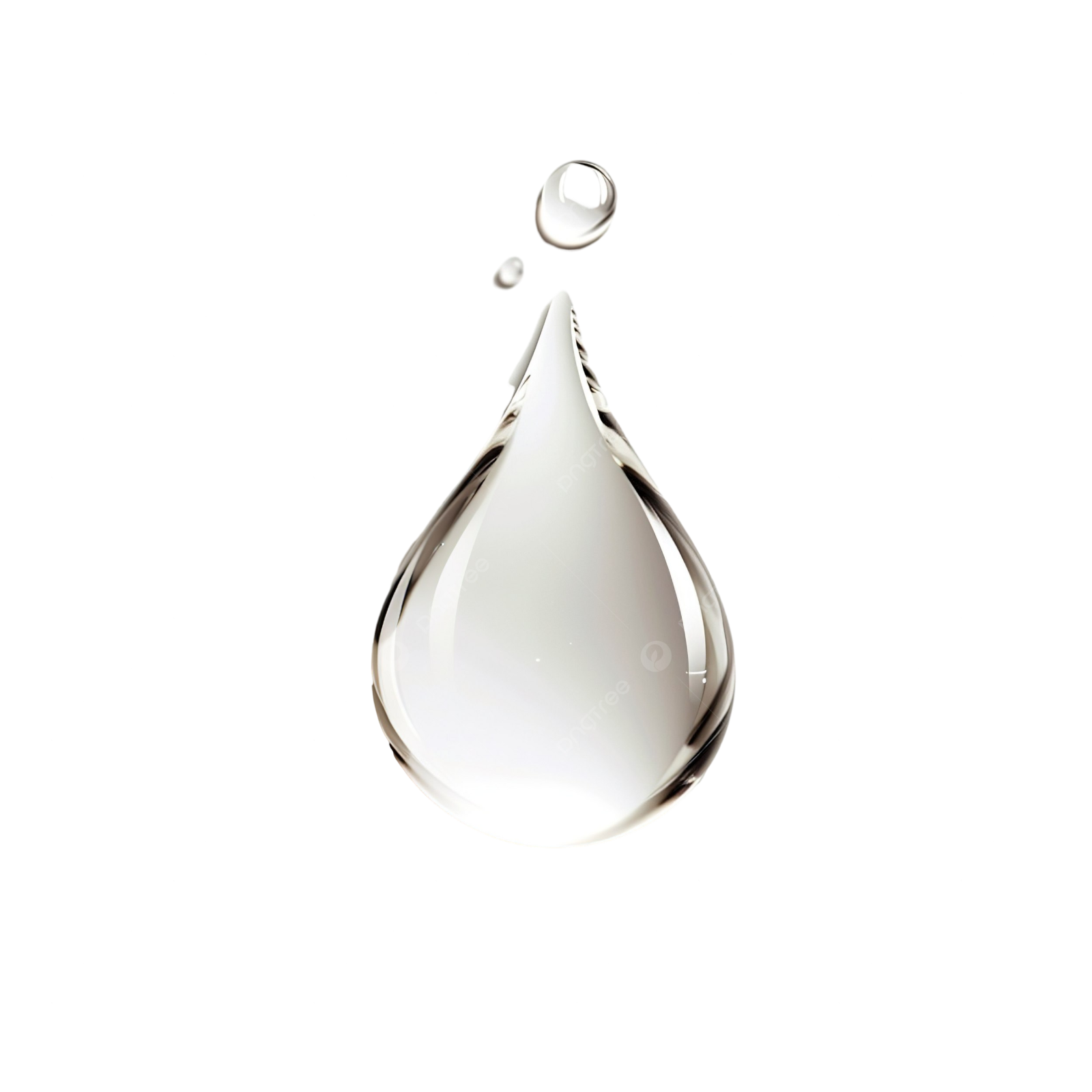 a water droplet on a white background
