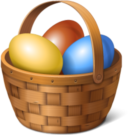 a basket full of easter eggs