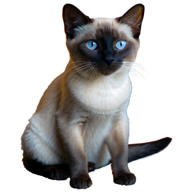 a black and white cat with blue eyes