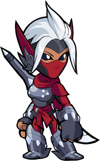 an image of a cartoon character with white hair and red eyes