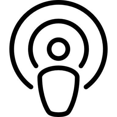 a black and white icon of a microphone