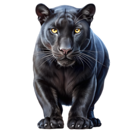 a black panther on a white background