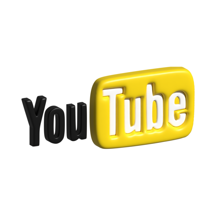 a yellow youtube logo on a white background