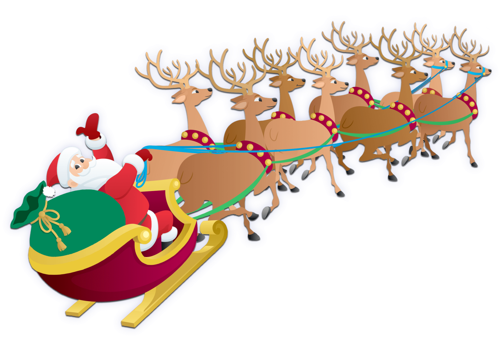 santa and his reindeers