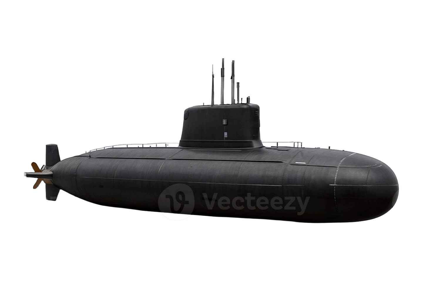 a black submarine on a white background
